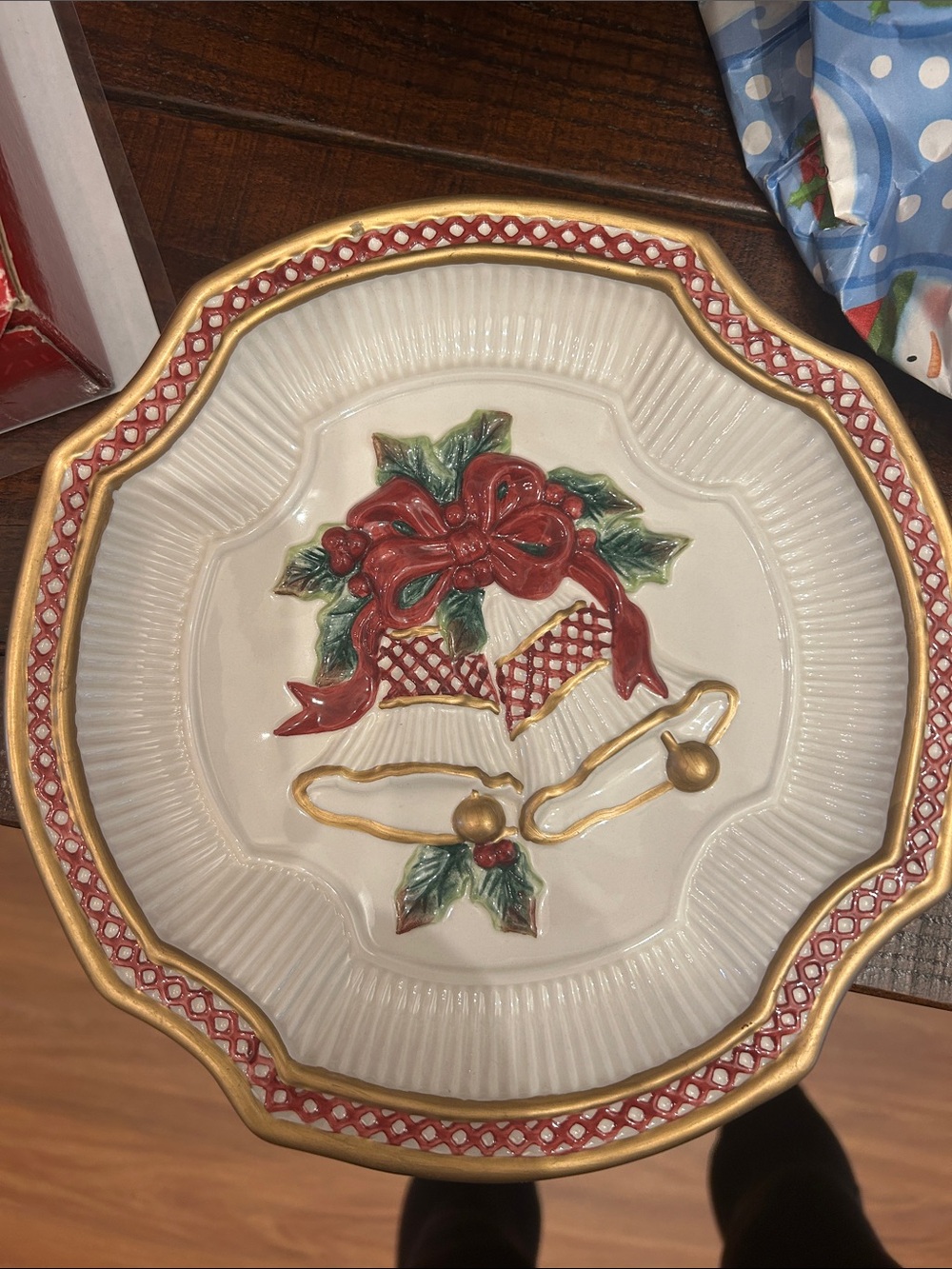 Fitz and Floyd Essentials White Ceramic Plate with Logo
